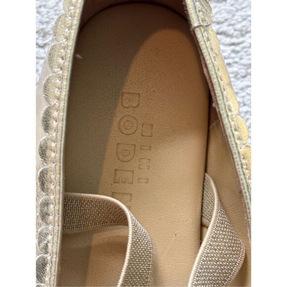 NEW Mini Boden Leather Ballet Flats Gold Metallic, $70 Sz 13c - Picture 6 of 9